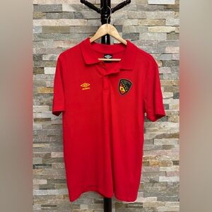 Umbro Spain National Team Short Sleeve Polo Shirt Men’s Size Large Soccer Red